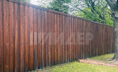 Глухой деревянный забор шахматка ДВ-249 - фото 1